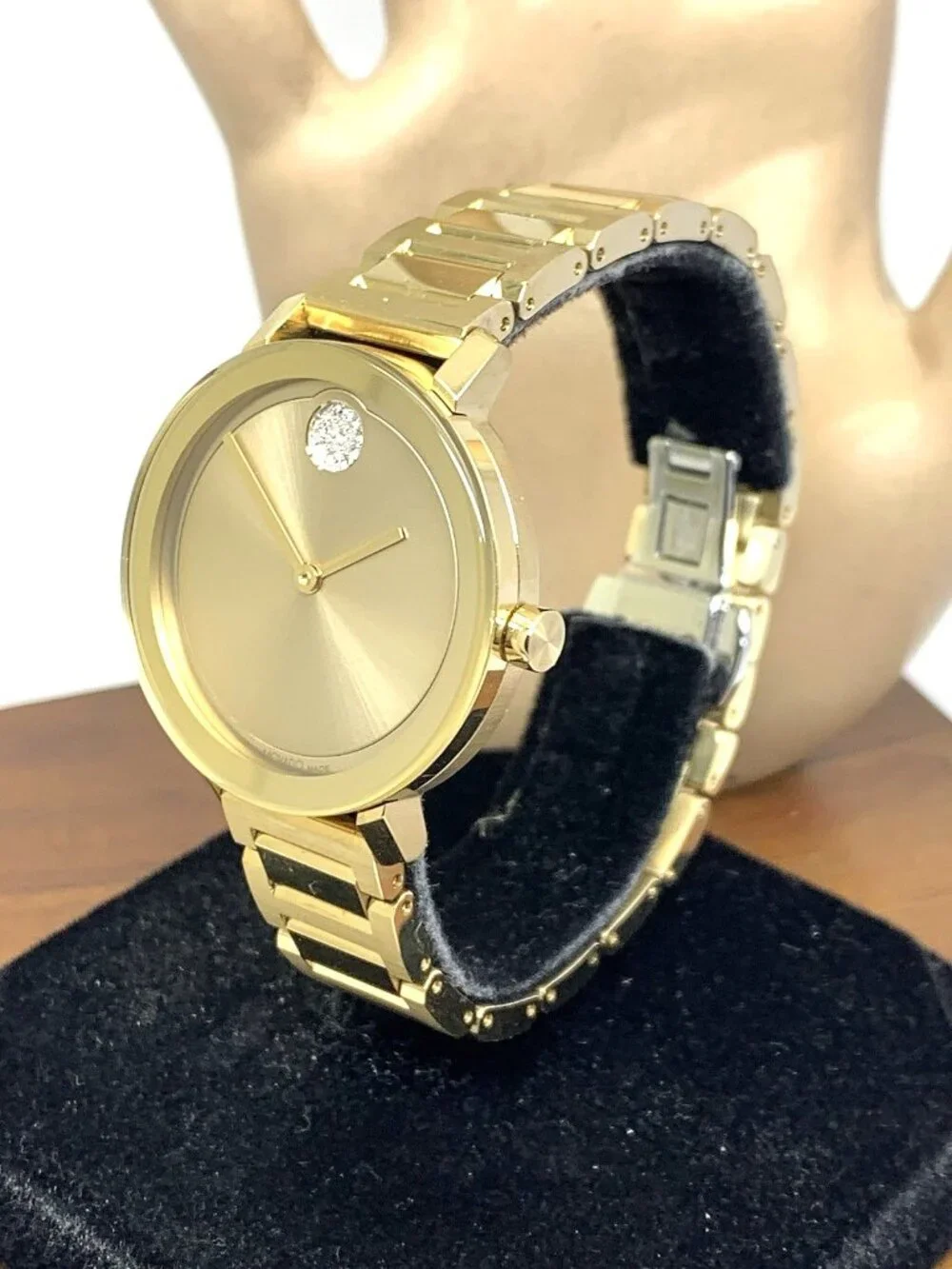 Movado Women's Watch 3600823 Bold Evolution Gold Dial Swiss Quartz Steel 34mm